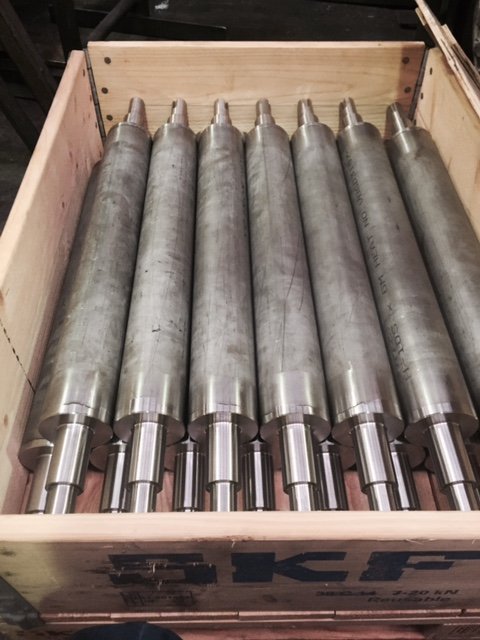 Industrial roller in the Odlum Engineering workshop